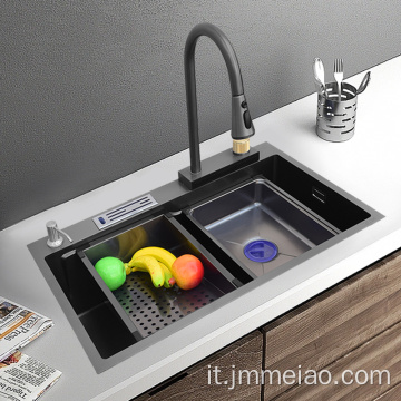 Lavello cucina fatto a mano in acciaio inossidabile topmount topmount